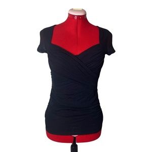 Vintage Victoria’s Secret Mesh Faux Wrap Cap Short Sleeve Top